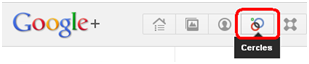 Bouton cercle du compte google plus