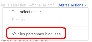 Bouton pour voir la liste des personnes bloquées sur google plus