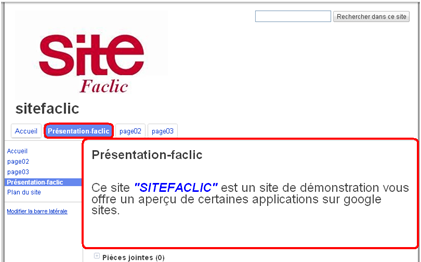 changer le nom d’une page sur un site google sites