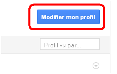 Bouton pour modifier le profil google plus