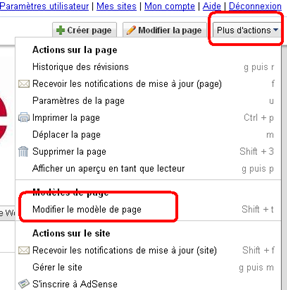 Comment modifier le modèle d’une page sur google sites 