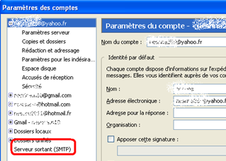 Modifier le pop et SMTP d'un compte mail sur Thunderbird