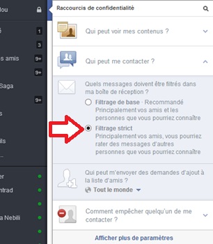 Filtrer qui peuvent m'envoyer des messages sur Facebook