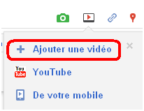 Lien pour ajouter une vidéo à partir de l'ordinateur sur google plus