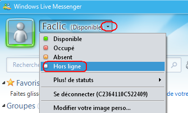 Comment passer hors-ligne sur MSN