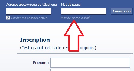 Récupérer mot de passe Facebook