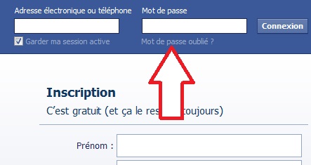 Récupérer mot de passe Facebook