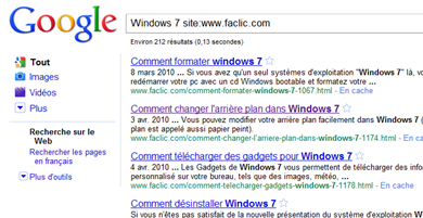 Rechercher dans un site avec google