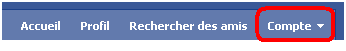 Bouton compte de facebook