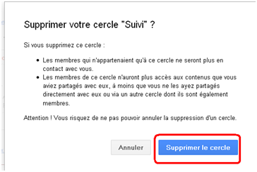 Comment supprimer un cercle google plus