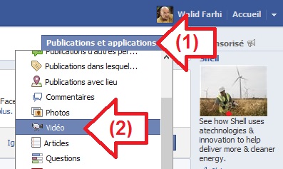 Publications et applications facebook