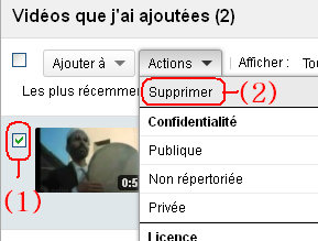 Supprimer votre vidéo de youtube