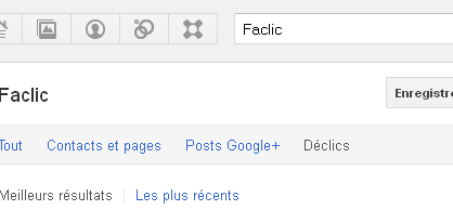 Bouton déclics de google plus