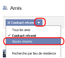 Voir ma liste d'amis ajoutés récemment sur facebook