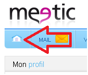 Bouton accueil du site Meetic