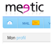 Bouton pour accéder à la page accueil fu site Meetic