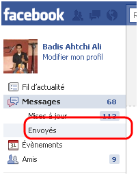 Voir mes messages envoyés sur facebook