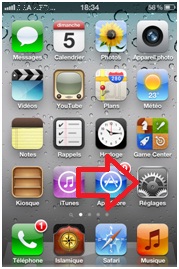 Bouton réglage iPhone