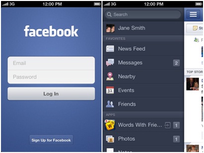 Facebook pour iPhone