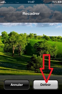 Bouton définir fond d'écran iPhone