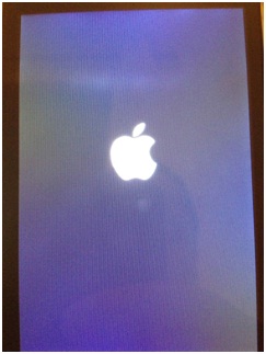 Ecran noir avec la Pomme iPhone