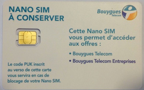 Carte Nano-SIM Bouygues