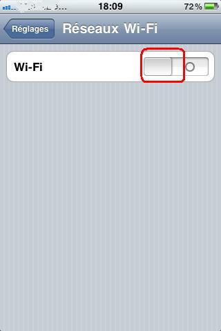 Connecter et déconnecter l’iphone avec wifi