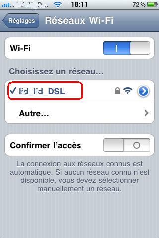 Connecter et déconnecter l’iphone avec wifi