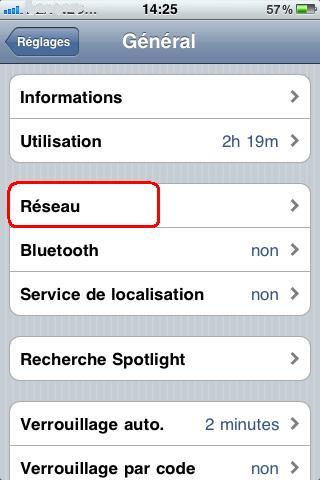 désactiver le mode 3G de l’iphone
