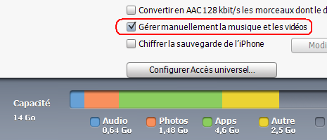Gérer manuellement la musique et les vidéos sur iphone avec itunes