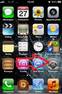 Bouton réglage iPone