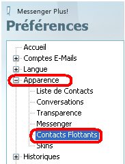 Modifier l’apparence d’un contact flottant