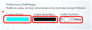 Modifier l’apparence d’un contact flottant