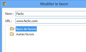 Ajouter les informations du site site favori