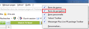 Afficher la barre de navigation sur firefox