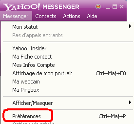 Afficher l’historique des discutions Yahoo Messenger