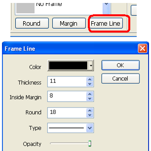 Paramètre Frame Ligne d'ajout d'un cadre à une photo Photoscap