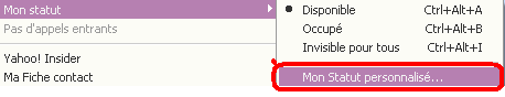 Ajouter et modifier un message personnalisé Yahoo Messenger  