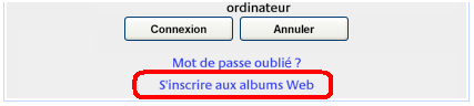 Bouton pour s'inscrire aux albums web de Picasa