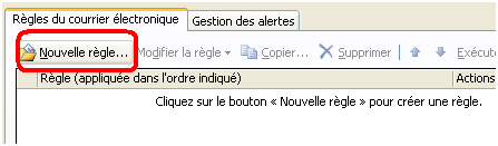 Bouton nouvelle règle outlook