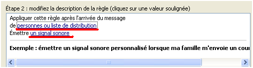 Choix des personne pour signaler ses emails avec une alerte sonore outlook