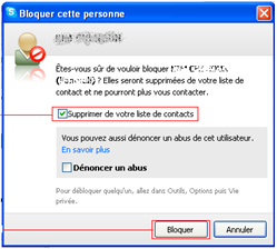 supprimer ou bloquer une personne sur Skype