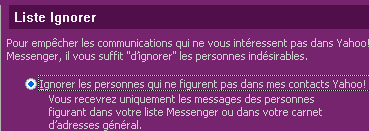 Comment bloquer un contact sur Yahoo Messenger ?