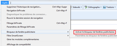 Bloquer les fenêtres publicitaires internet explorer