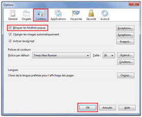 Bloquer les fenêtres publicitaires firefox