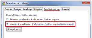 bloquer les popup