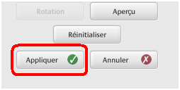 Bouton por appliquer l'encadrement d'image avec picasa