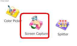 Bouton Screen Captur pour capturer l'écran avec Photoscap