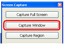 Bouton Captur Window pour capturer une fenêtre avec Photoscap