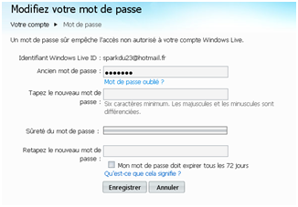 Changer le mot de passe d'MSN (hotmail)